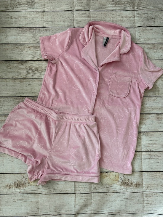 Jaclyn Intimates Other - Jaclyn Intimates Pink Heart Velour Pjs
